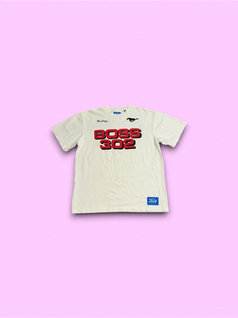 Pacsun x Ford Mustang Collab T-shirt Men’s Large Cream Boss 302